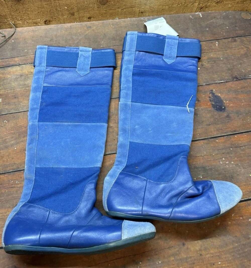 Adidas Easy Five Boot Size 5.5 Blue Originals Suede Leather